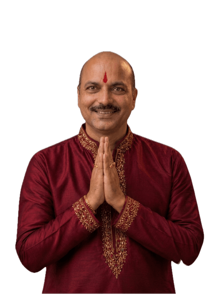 Astrologer greeting with folded hands